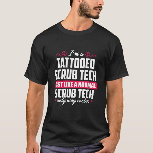 手術技術スクラブ技術おもしろい学者Tattoo Medi Tシャツ (正面)