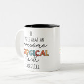 手術技術士おもしろいの手術または技術ギフト ツートーンマグカップ (正面左)