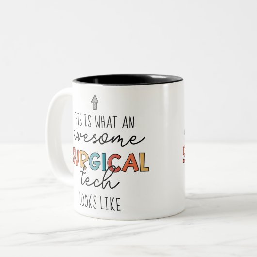 手術技術士おもしろいの手術または技術ギフト ツートーンマグカップ (正面左)