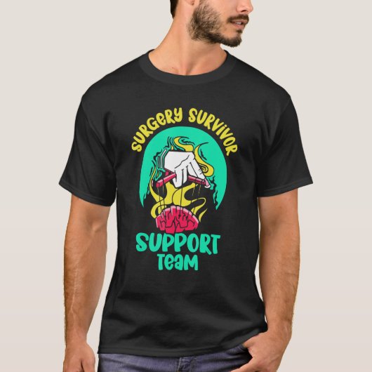 手術生存者支援チームの動脈瘤脳急増 Tシャツ (正面)