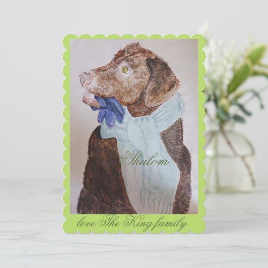 手袋とスカーフを持つ甘い犬 (スタンド正面)