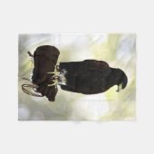 手袋のハリスのタカ フリースブランケット (正面(横))