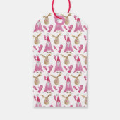 手袋を持つクリスマス矮星とトナカイ ギフトタグ (裏面)