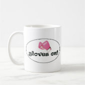 手袋! パステル調ピンクのボクシンググラブ コーヒーマグカップ (左)