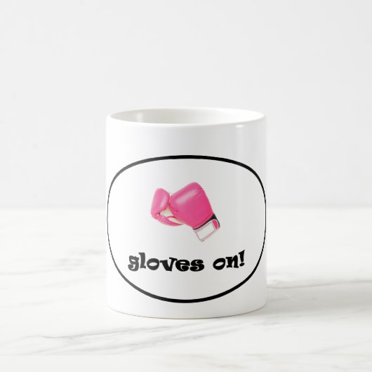手袋! 明るいピンクのボクシンググラブ コーヒーマグカップ (中央)