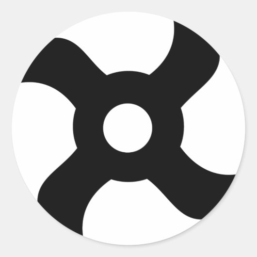 手裏剣ブラック忍者星 ラウンドシール (正面)