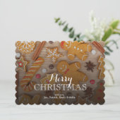 手製のさまざまなクリスマスのジンジャーブレッドのクッキー シーズンカード (スタンド正面)