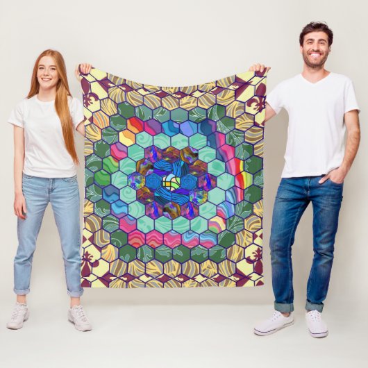 手製のキルト フリースブランケット (インサイチュ)