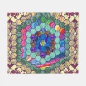 手製のキルト フリースブランケット (正面(横))