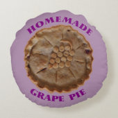 手製のブドウパイ ラウンドクッション (裏面)