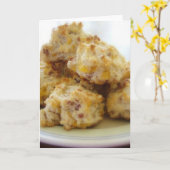 手製のベーコンのチェダービスケットNotecards カード (黄色い花)