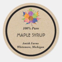 手製のメープルシロップのステッカー ラウンドシール
