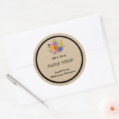 手製のメープルシロップのステッカー ラウンドシール (封筒)