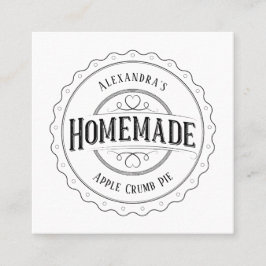 手製のヴィンテージのパーソナライズなラベルの名刺 スクエア名刺