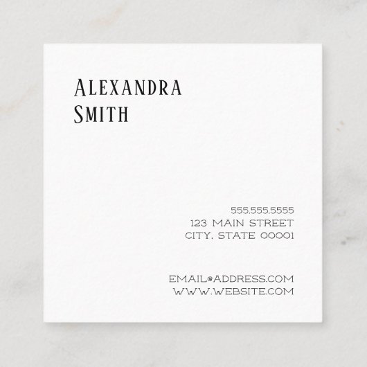 手製のヴィンテージのパーソナライズなラベルの名刺 スクエア名刺 (裏面)