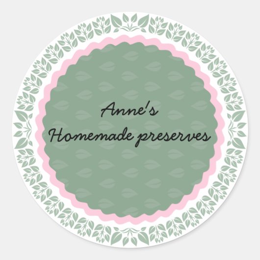手製ジャムのためのラベルIV ラウンドシール (正面)