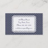 手製ヴィンテージのパンジーの花及びDoily 名刺 (裏面)