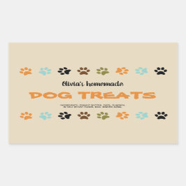 手製犬は瓶のラベルを扱います 長方形シール