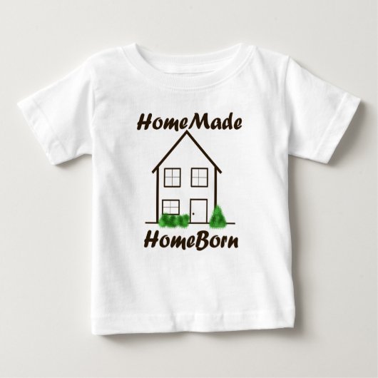 手製、HomeBorn ベビーTシャツ (正面)