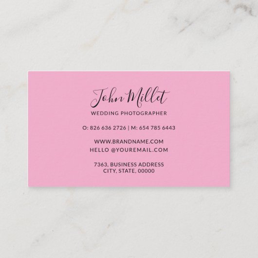 手記プロフェッショナル写真撮影 名刺 (裏面)