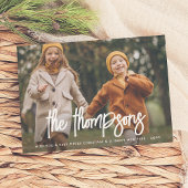 手記モダン家族の名前2写真の休日 シーズンカード