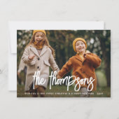 手記モダン家族の名前2写真の休日 シーズンカード (正面)