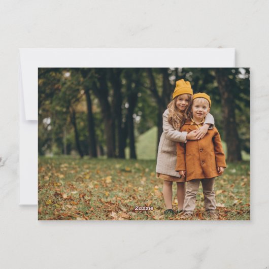 手記モダン家族の名前2写真の休日 シーズンカード (裏面)