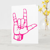 手話が大好き カード (黄色い花)