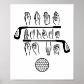 手話が私のゴルフのゴルファーにおもしろいバーディを話す ポスター (正面)