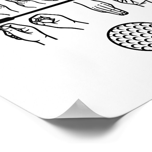 手話が私のゴルフのゴルファーにおもしろいバーディを話す ポスター (角)