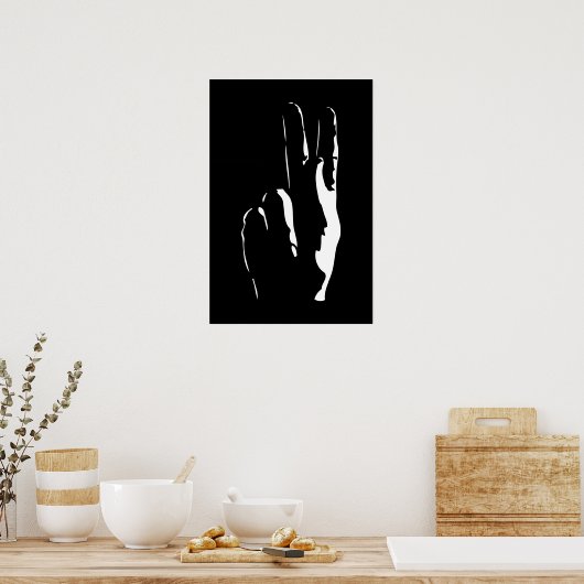 手話でのKの字 ポスター (キッチン)