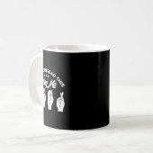 手話でビールが聞こえない コーヒーマグカップ (正面左)