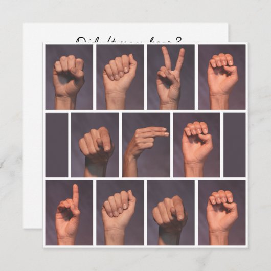 手話で日程を保存しよう 招待状 (正面/裏面)