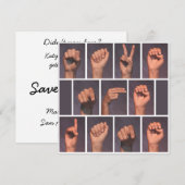 手話で日程を保存 招待状 (正面/裏面)