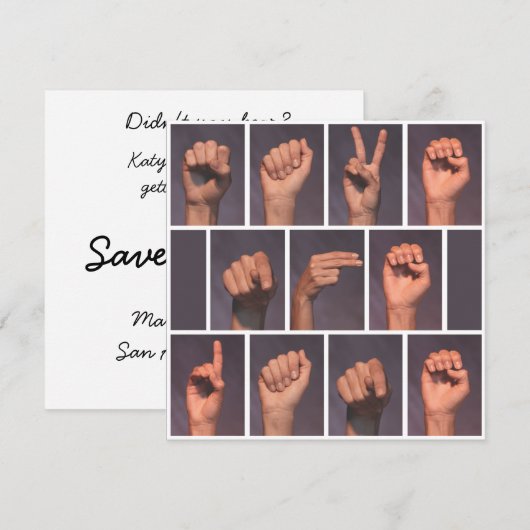 手話で日程を保存 招待状 (正面/裏面)