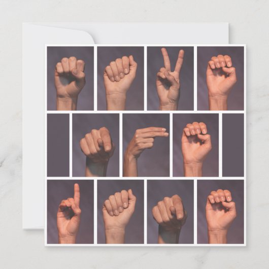 手話で日程を保存 招待状 (正面)