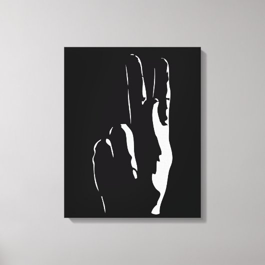 手話で書かれた文字 キャンバスプリント (正面)