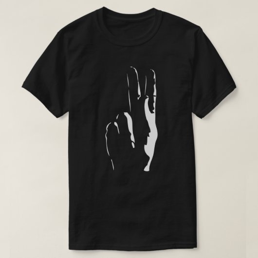 手話で書かれた文字 Tシャツ (デザイン正面)