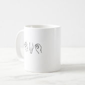 手話でHOMO.png コーヒーマグカップ (正面左)