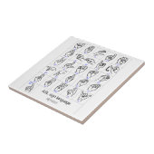 手話のアルファベットのセラミックタイル タイル (側面)