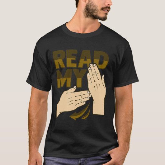 手話のジェスチャー 聴覚障害 難聴 啓発活動 12 Tシャツ (正面)