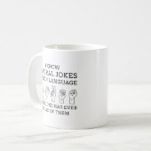 手話のジョーク コーヒーマグカップ (正面左)