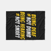 手話のハンドジェスチャー 聴覚障害 難聴 啓発活動 2 フリースブランケット (正面(横))