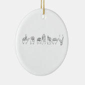 手話のレズビアン セラミックオーナメント (右)