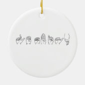 手話のレズビアン セラミックオーナメント (裏面)