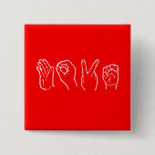 手話の愛 缶バッジ (正面)