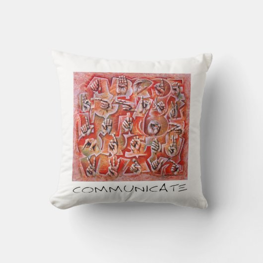 手話の枕 クッション (正面)