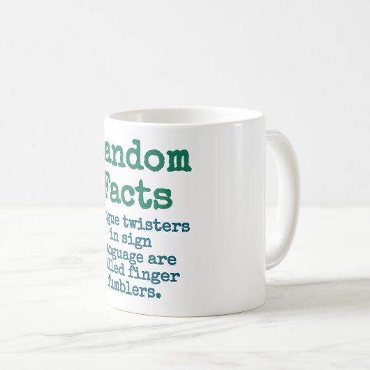 手話の舌のツイスターは呼ばれる – Triv コーヒーマグカップ (正面右)