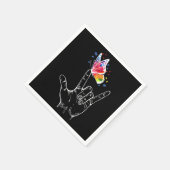 手話の蝶の自閉症 スタンダードカクテルナプキン (角)