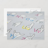 手話のABC ポストカード (正面/裏面)